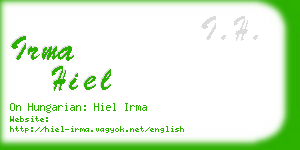 irma hiel business card